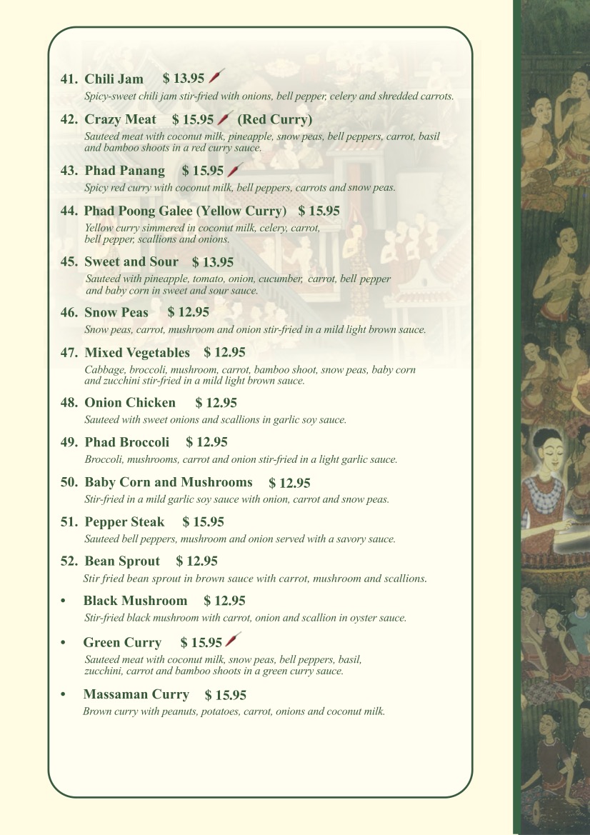 main dishes menu